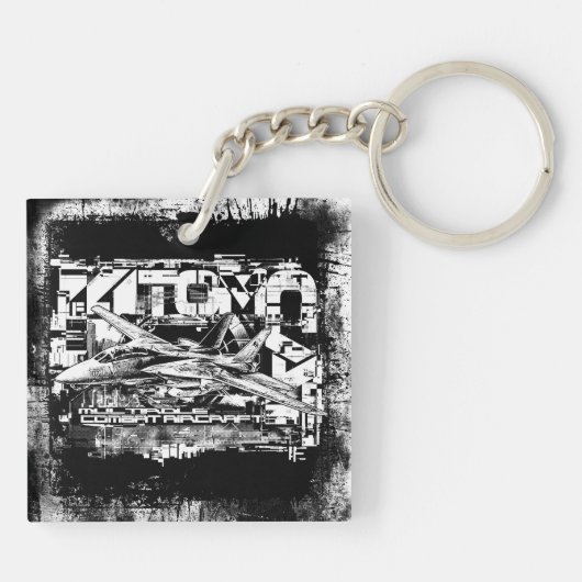 F-14 Tomcat Square (dubbelzijdig) Acrylische Sleut Sleutelhanger (Achterkant)