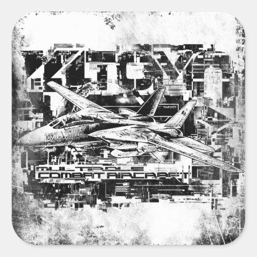 F-14 Tomcat Square Stickers Sticker (Voorkant)