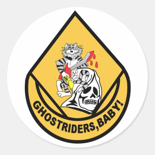 F-14 TOMCAT VF-142 Ghostriders Ronde Sticker (Voorkant)