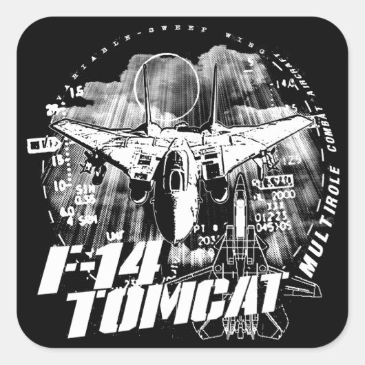 F-14 Tomcat Vierkante Sticker Sticker (Voorkant)