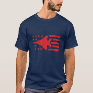 F-15 de de Rode Sterren en Strepen van Eagle T-shirt