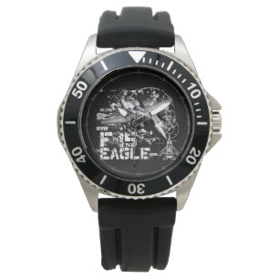 F-15 Eagle Crown Protector Black Rubber Horloge