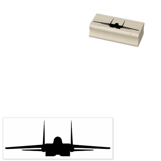F-15 Eagle Fighter Jet Front Wood Stamp Rubberstempel (Gestempeld)