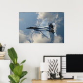 F-15 Eagle in vlucht Poster (Thuiskantoor)