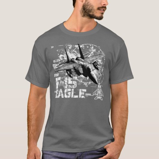 F-15 Eagle Mannen Basic Dark T-Shirt (Voorkant)
