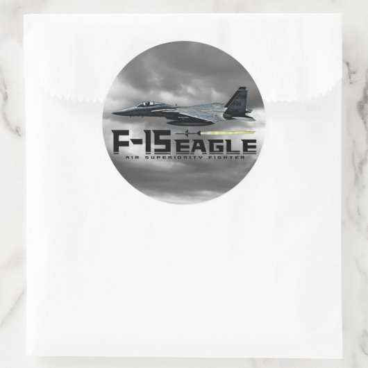 F-15 Eagle Ronde Sticker (Tas)