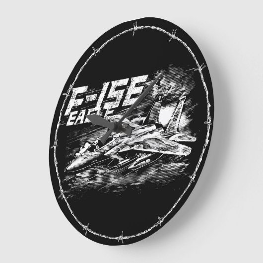 F-15 Eagle Round (Grote) wandklok (Hoek)