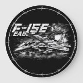 F-15 Eagle Round (Grote) wandklok (Voorkant)