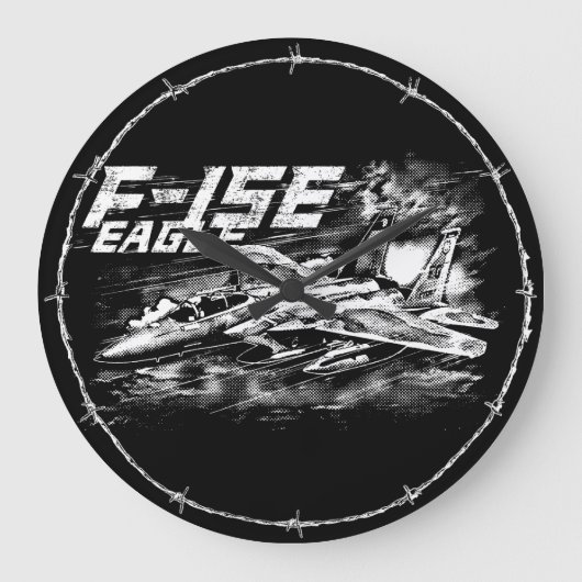 F-15 Eagle Round (Grote) wandklok (Voorkant)