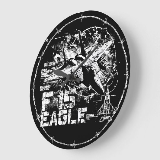 F-15 Eagle Round (Grote) wandklok (Hoek)
