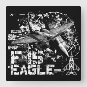 F-15 Eagle Square Wall Clock Vierkante Klok