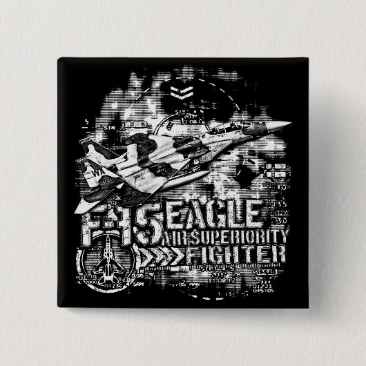 F-15 Eagle Vierkante Button 5,1 Cm (Voorkant)