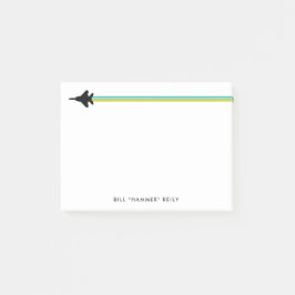 F-15 Fighter Jet Striped Custom Name Notitieblok Post-it® Notes