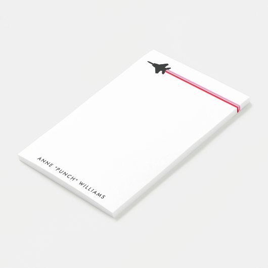 F-15 Fighter Jet Striped Custom Name Notitieblok Post-it® Notes (Schuin)