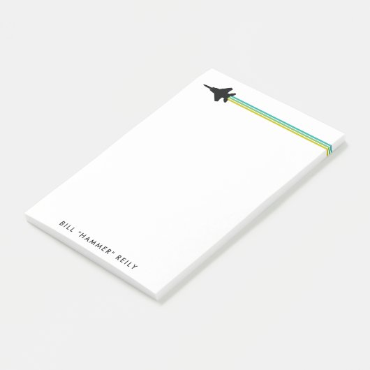 F-15 Fighter Jet Striped Custom Name Notitieblok Post-it® Notes (Schuin)
