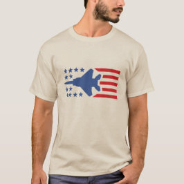F-15 Roodblauwe strips en strips van Eagle Fighter T-shirt