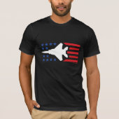 F-15 Strike Eagle Jet Red White Blue Stars Stripes T-shirt (Voorkant)