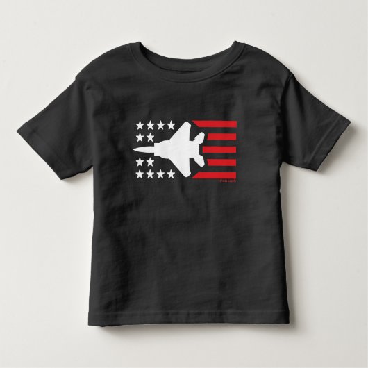 F-15 Strike Eagle Jet White in Red Stars Stripes Kinder Shirts (Voorkant)