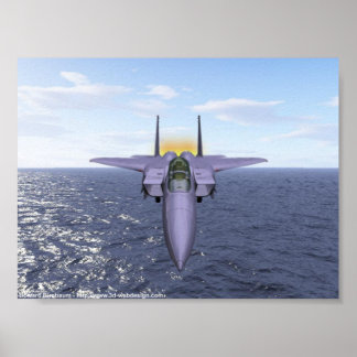 F-15 Vliegt over de Stille Oceaan Poster