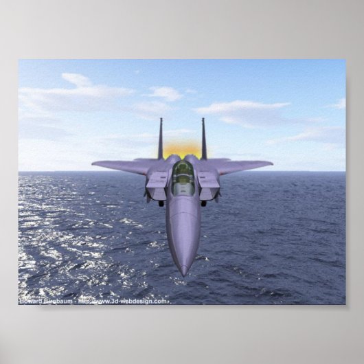 F-15 Vliegt over de Stille Oceaan Poster (Voorkant)