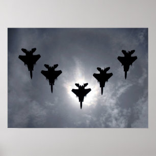 F-15 Vliegtuig met breukrijst Poster