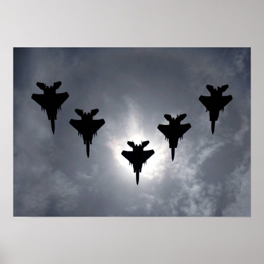 F-15 Vliegtuig met breukrijst Poster (Voorkant)