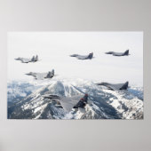 F-15 Vliegtuig met breukrijst Poster (Voorkant)