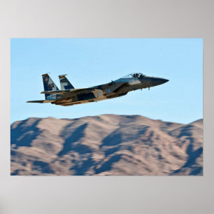 F-15 Vliegtuig met breukrijst Poster