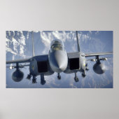 F-15 Vliegtuig met breukrijst Poster (Voorkant)