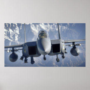 F-15 Vliegtuig met breukrijst Poster