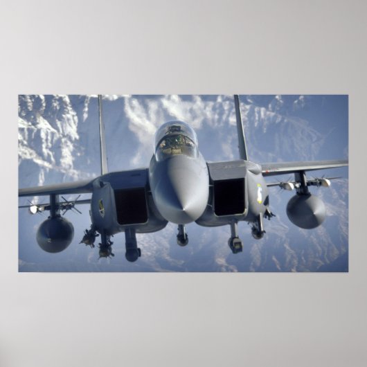 F-15 Vliegtuig met breukrijst Poster (Voorkant)