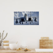 F-15 Vliegtuig met breukrijst Poster (Keuken)