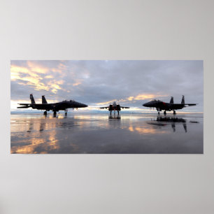 F-15 Vliegtuig met breukrijst Poster