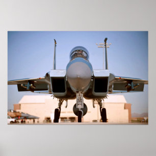 F-15 Vliegtuig met breukrijst Poster