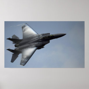 F-15 Vliegtuig met breukrijst Poster
