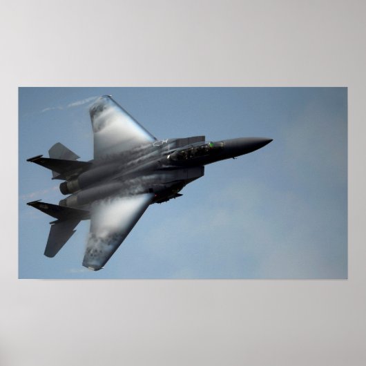F-15 Vliegtuig met breukrijst Poster (Voorkant)