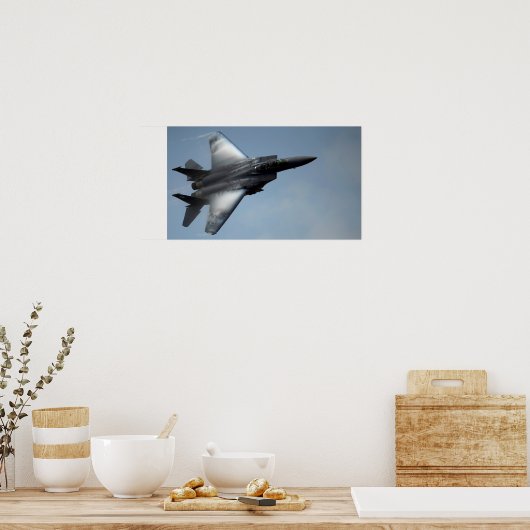 F-15 Vliegtuig met breukrijst Poster (Keuken)