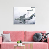 F-15B Eagles begeleiden het eerste op Hawaï gebase Canvas Afdruk (Insitu (Woonkamer))