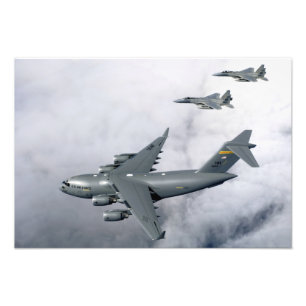 F-15B Eagles begeleiden het eerste op Hawaï gebase Foto Afdruk