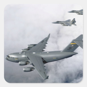 F-15B Eagles begeleiden het eerste op Hawaï gebase Vierkante Sticker