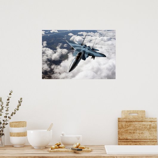 F-15C boven Alaska-Poster Poster (Keuken)