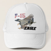 F-15C Eagle USAF Background Bald Eagle Trucker Pet (Voorkant)