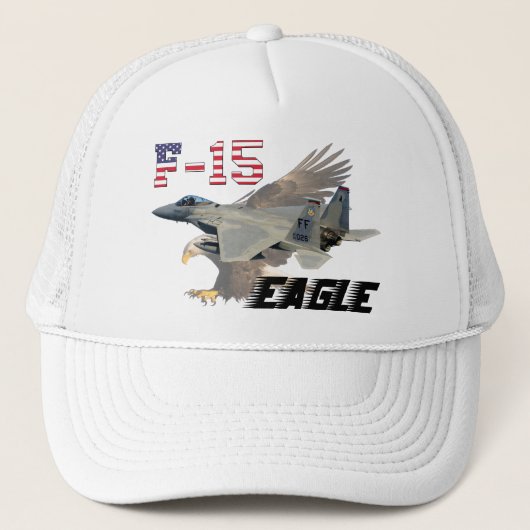 F-15C Eagle USAF Background Bald Eagle Trucker Pet (Voorkant)