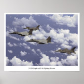 F-15D Eagle en F-16 Fighting Falcons Poster (Voorkant)