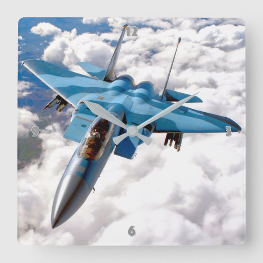 F-15D EAGLE VIERKANTE KLOK (Voorkant)