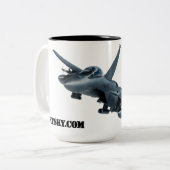 F-15E Stapelaar met de klok mee Tweekleurige Koffiemok (Voorkant links)