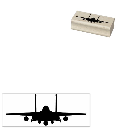 F-15E Strike Eagle Fighter Jet Front Wood Stamp Rubberstempel (Gestempeld)