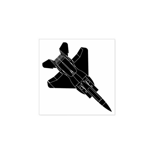 F-15E Strike Eagle Fighter Silhouet Houten Stempel (Afrduk)