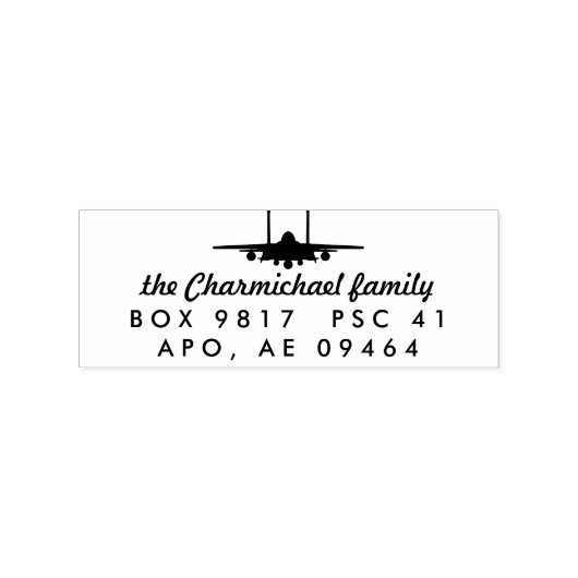 F-15E Strike Eagle Jet Custom Return Adres Stempel (Afrduk)