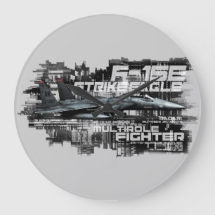 F-15E Strike Eagle Round (Grote) wandklok